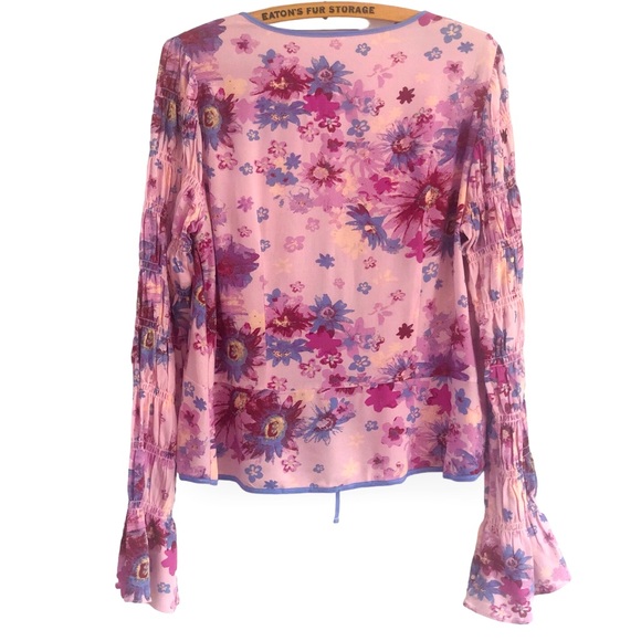 NWT Free People Floral Tie front Blouse - Picture 5 of 16